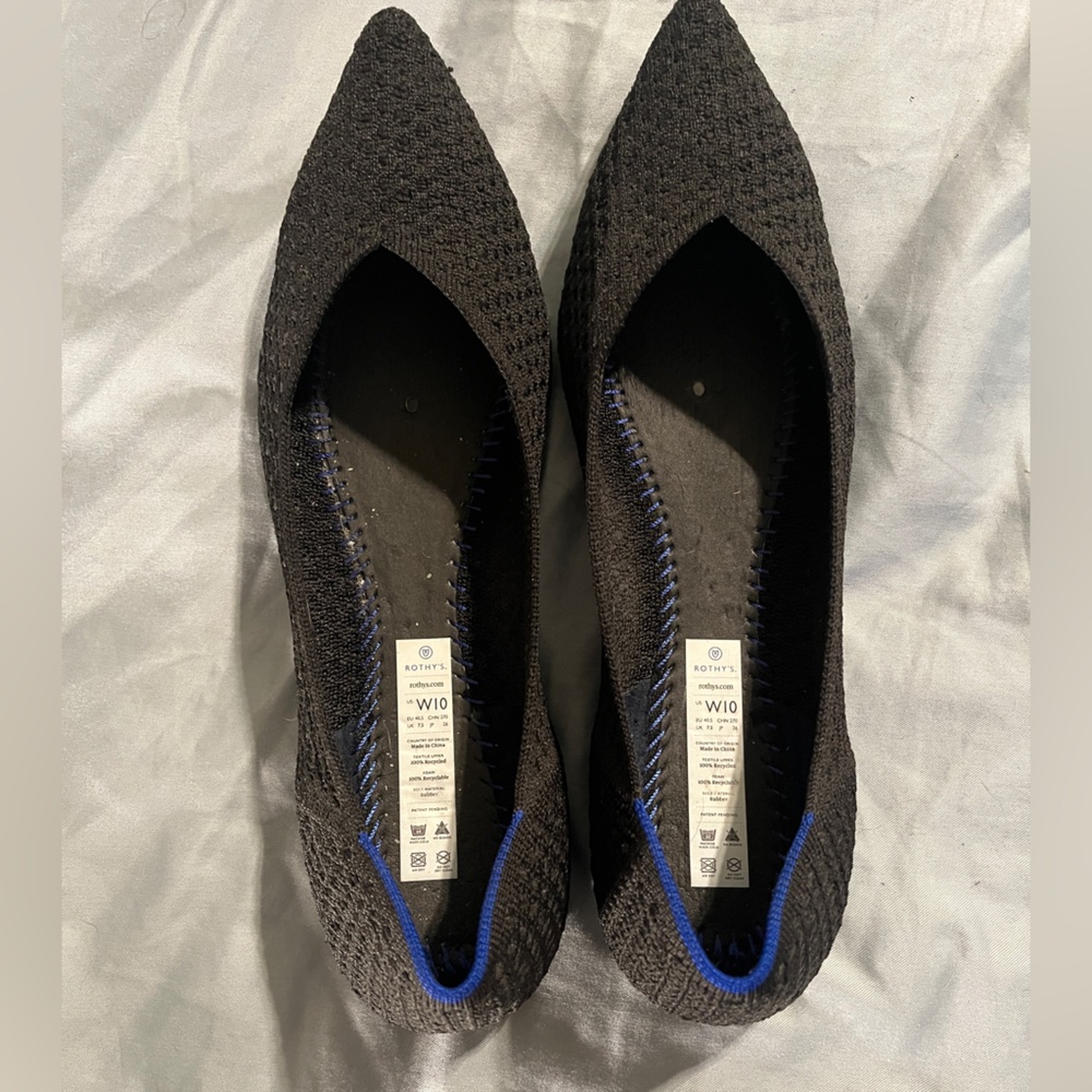 Rothy’s Black Honeycomb Points- insoles not included